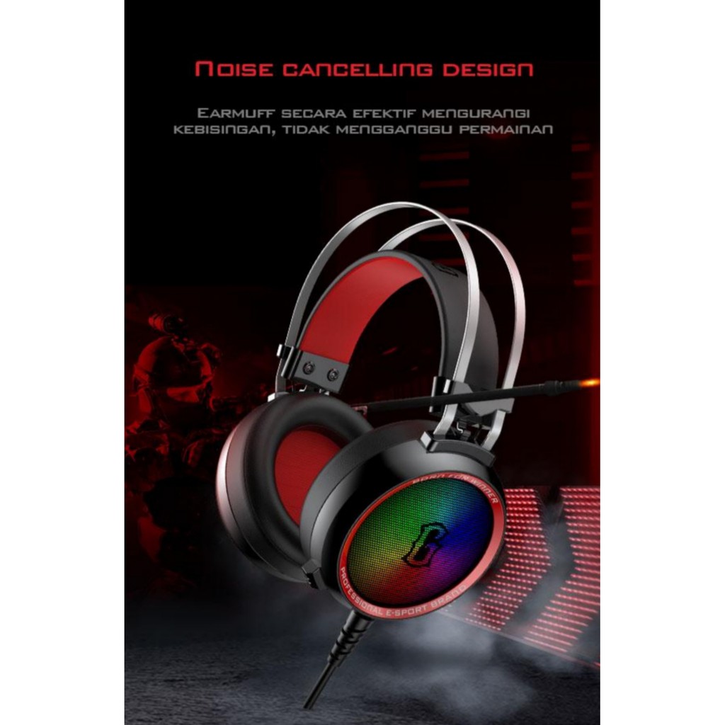 Headset Gaming 7.1 Surround Sound Gamen RGB Led Usb gh1200