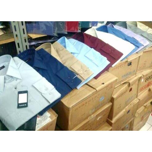 Termurah.! Kemeja Pria BOSS XXL Polos Warna 17 - 17.5 Panjang Reguler Hot Promo