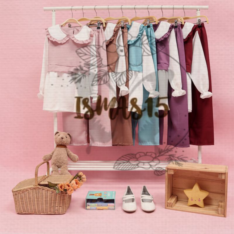 SETELAN ANDIN / Set Baju Anak Cewek Usia 8-12 Tahun Fashion Korea
