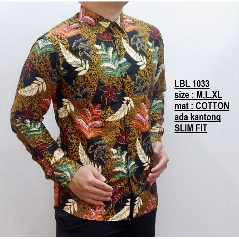 KEMEJA BATIK SLIMFIT PRIA LENGAN PANJANG LUIGI BATANI LBL 1033