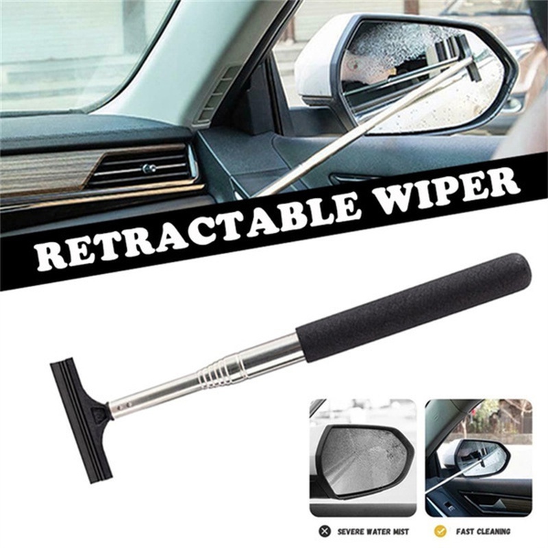 Alat Pembersih Kaca Spion Mobil Portable Retractable Bahan Stainless Steel