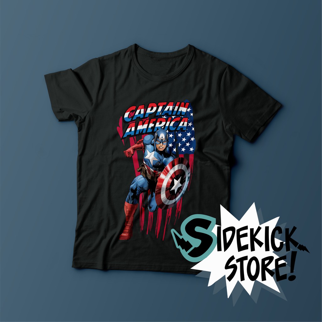 Kaos Superhero "Captain America Comic" by Sidekick Store