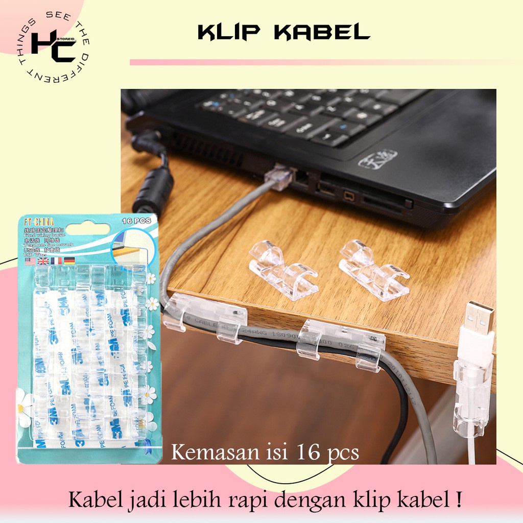 KLIP KABEL CABLE ORGANIZER CABLE CLIP PENGIKAT KABEL KABEL MANAJEMEN