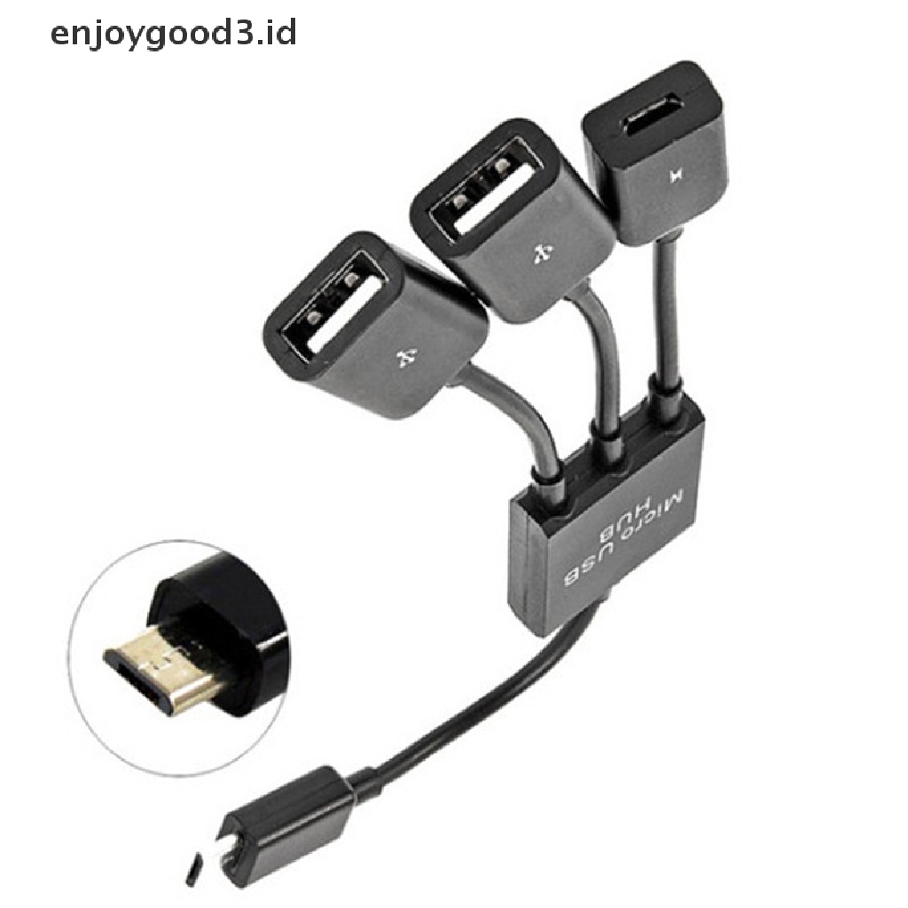 Kabel Data / Charger Otg 3 / 4 Port Micro Usb Untuk Android