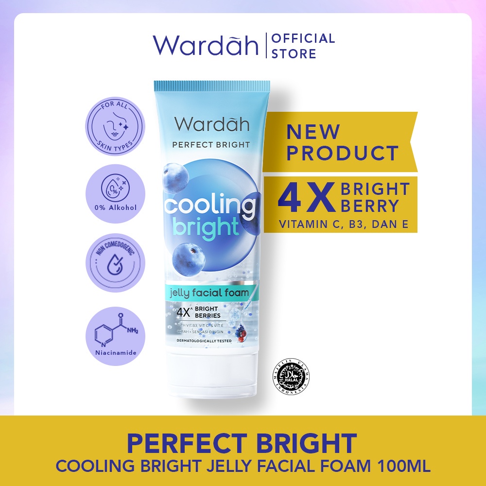 Wardah perfect bright cooling bright jelly facial foam 100ml