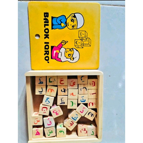 Mainan Edukasi BALOK IQRO Kado ultah ulang tahun mainan Anak laki laki perempuan Bayi Balita 5 3 4 2 tahun Mainan Edukatif Balok kayu Ape paud tk sd Mainan Murah Mengaji huruf Arab-8