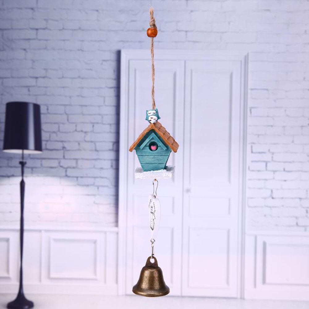 ELEGANT Birdhouse Baby Gift Windchime Home Garden Hanging Decoration DIY Landscape Resin Ornament Decor Pastoral Style Wind Chimes/Multicolor