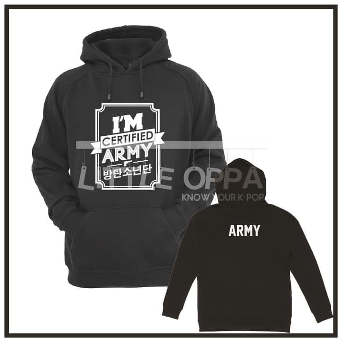 LOP876 JACKET HOODIE KPOP BTS I'M CERTIFIED ARMY PREMIUM FLEECE
