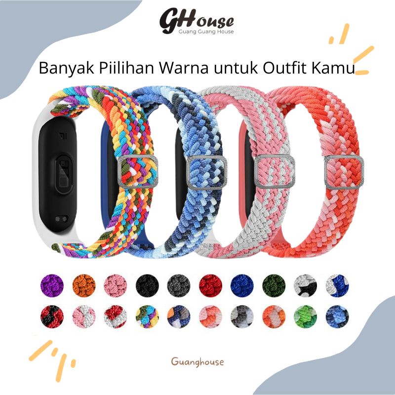 Strap Mi Band Nilon Loop 7 6 5 4 4 Tali Pengganti Xiaomi Mi band 7 6 5 4 3 Nylon Loop Colorful Warna Warni Nilon