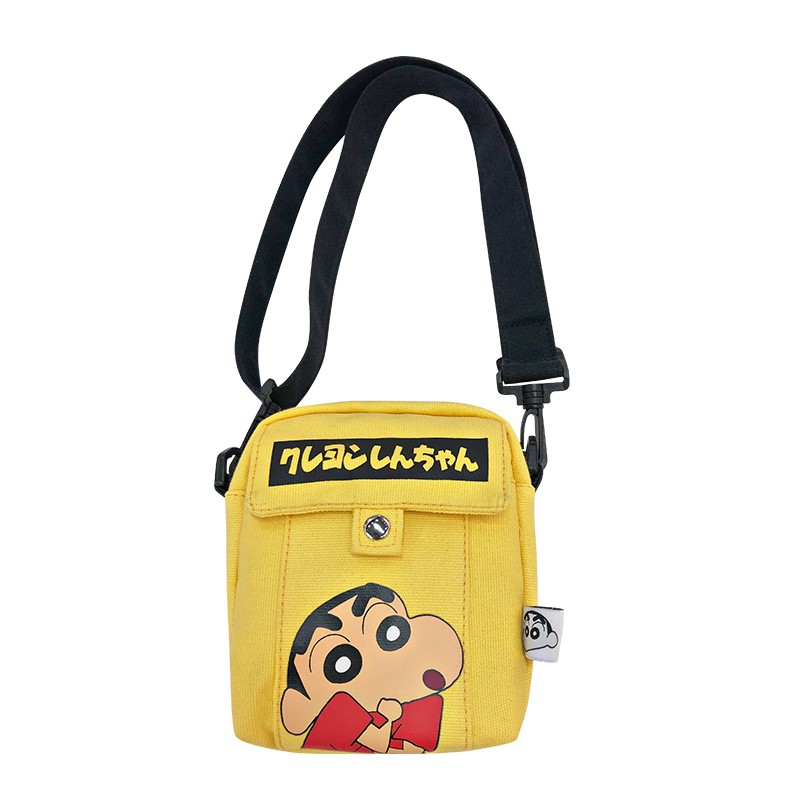 Shinchan Mini Sling Bag Warna Kuning Bahan Kanvas Original Shinchan Mini Sling Bag Warna Kuning Bahan Kanvas Original