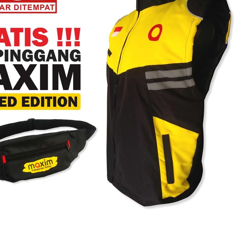 Rompi Terbaru Maxim Driver Gratis Tas Pinggang Keren Waistbag Waterproof