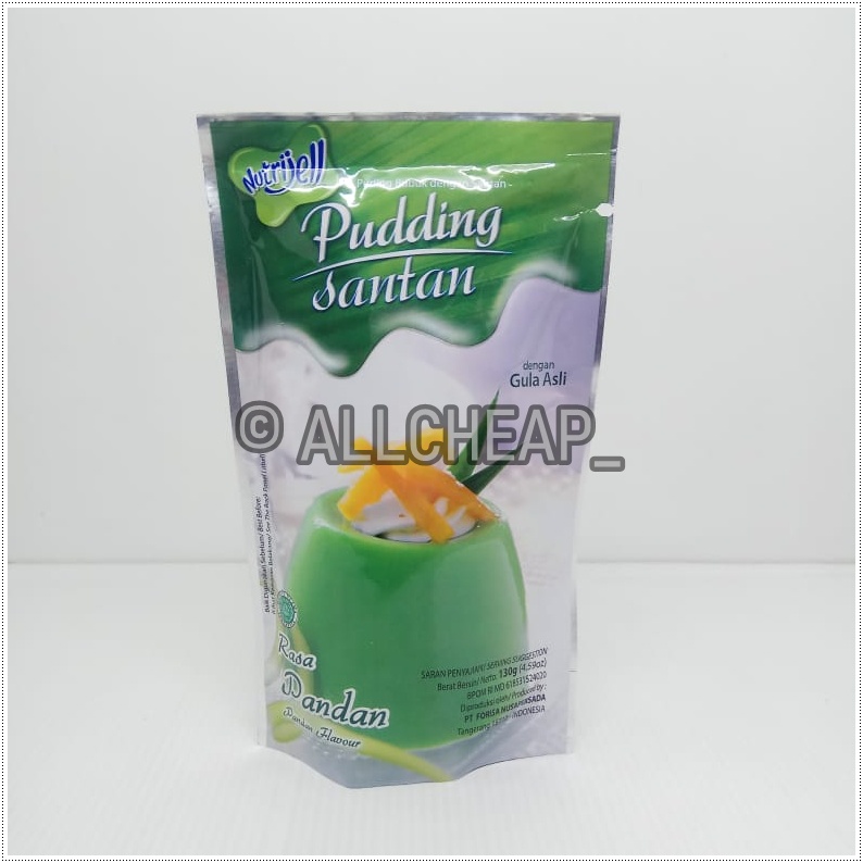 nutrijel PUDING santan rasa PANDAN pandan flavour 130gr (4.59oz)