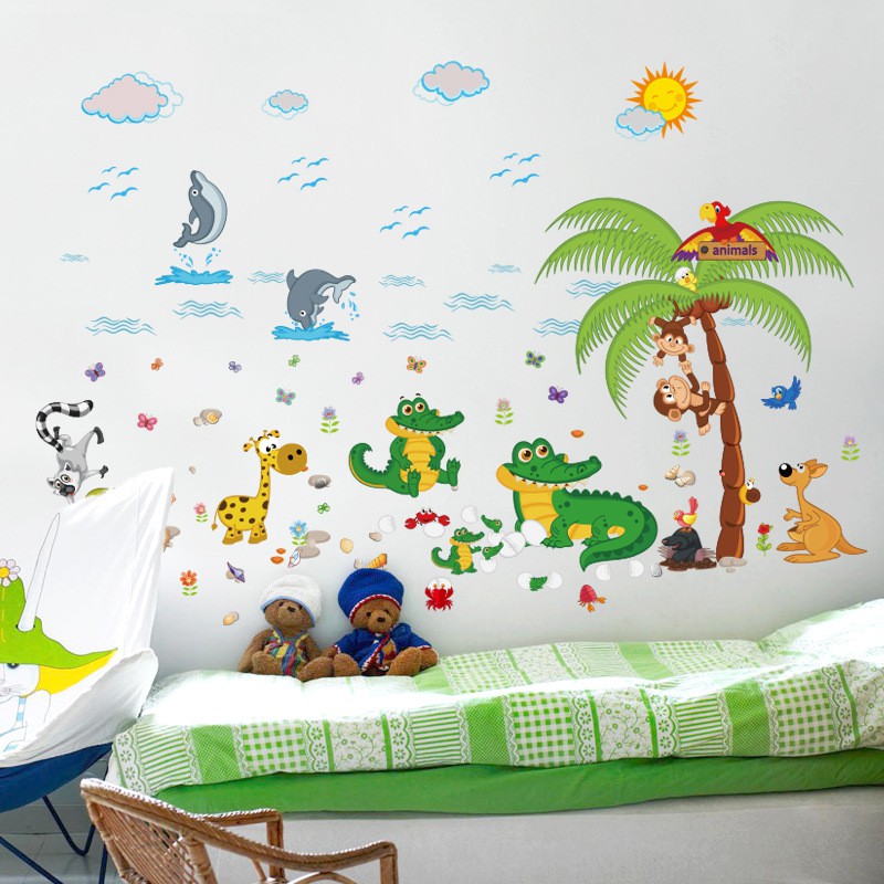 Reliza Wall Sticker Animal Park Zoo Hewan Anak LDR0873