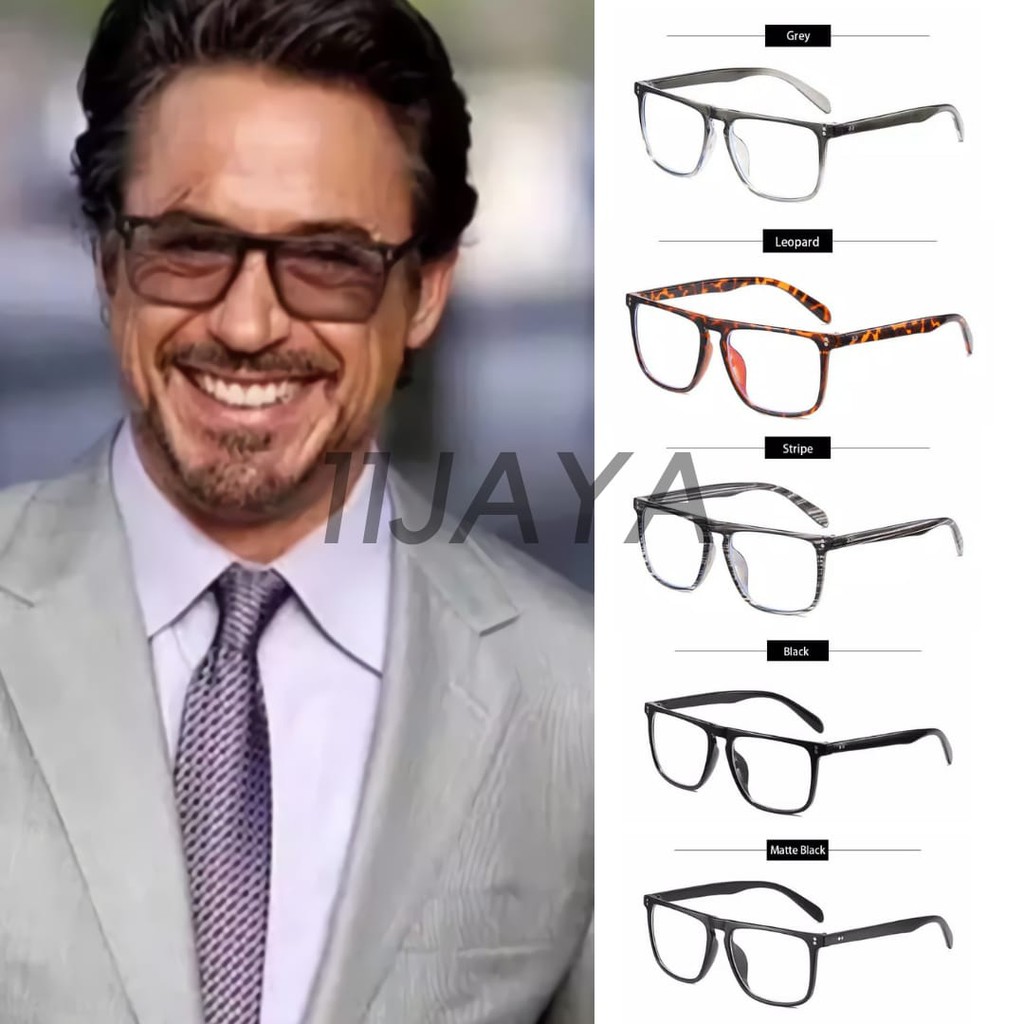 Kacamata Photochromic Model Tony Stark Anti UV Komputer Lensa Normal