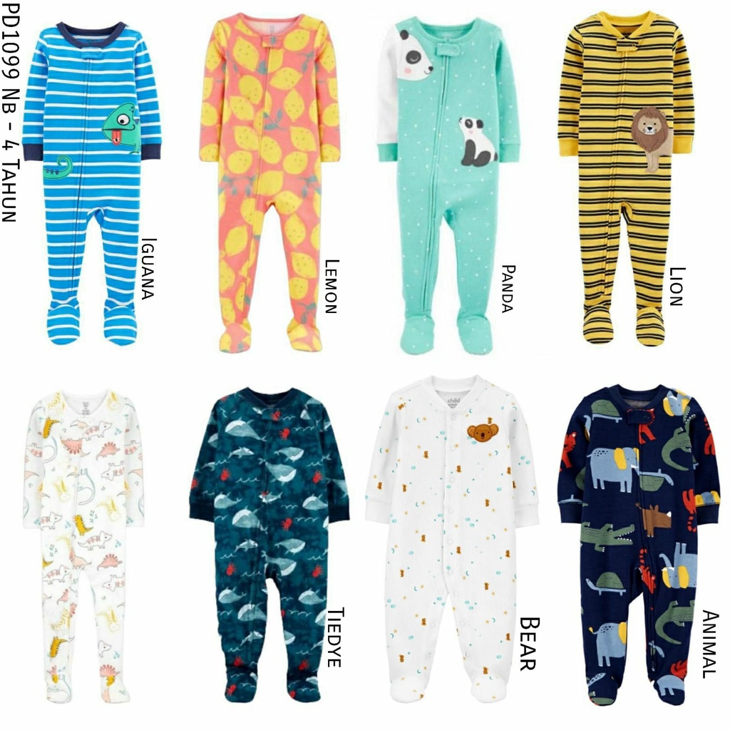 (BAJUANAK) PD1099 Carters Sleepsuit Baby Anak Iguana Panda