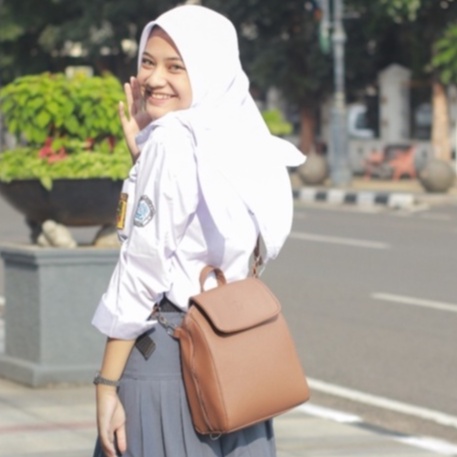 Mini Backpack Escortbags - PRK - HITAM KREM KOPI COKLAT