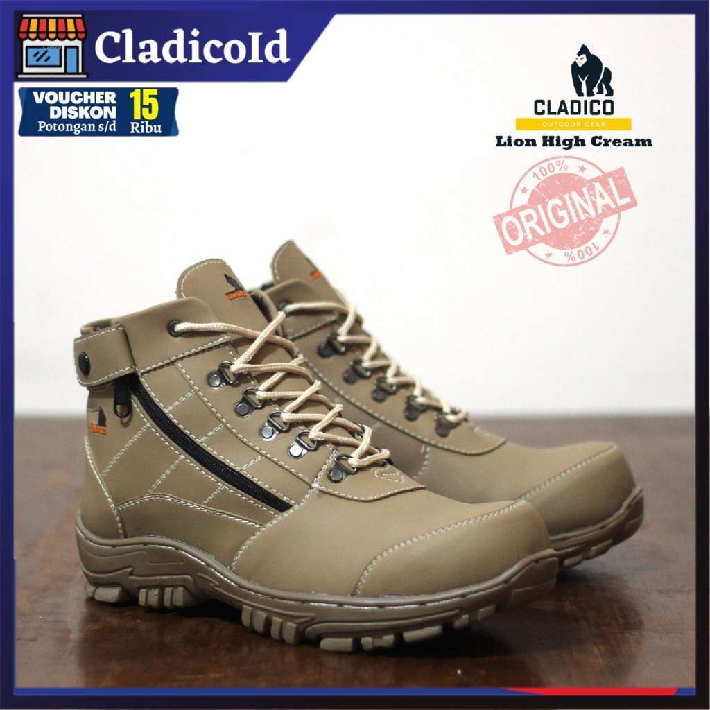 Safety Shoes Pria Boot Tinggi Sepatu Safeti Ujung Besi Kerja Lapangan Proyek Outdoor Gunung Hiking Berkendara Advanture Spatu Sefty Work CLADICO Lion High Original