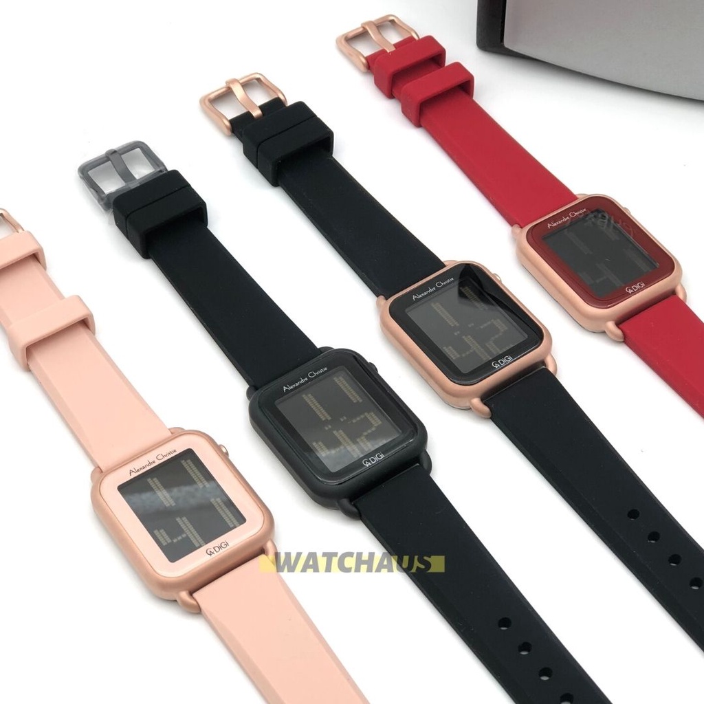 JAM TANGAN WANITA ALEXANDRE CHRISTIE DIGI AC9332 AC 9332 LHR DIGITAL RUBBER STRAP