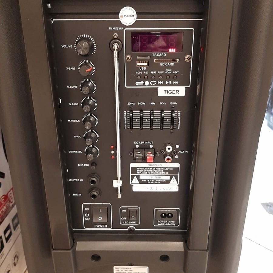 ASATRON TIGER (8902 USB) 18INCH RMS 80 W SPEAKER PORTABLE MEETING BLUETOOTH