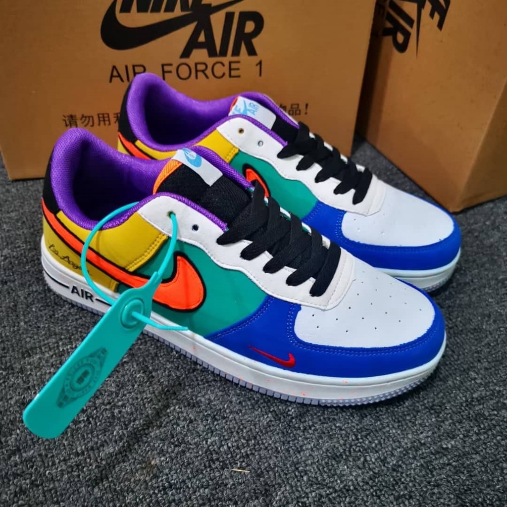 Sneakers Casual Pria Wanita Unisex NIKE AIR FORCE 1 Low What The Los Angeles