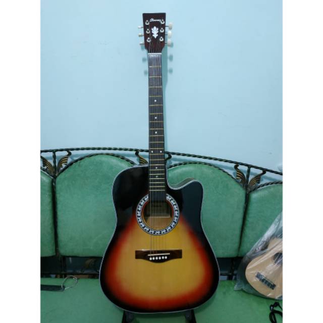 Gitar Akustik Elektrik Merk Ibanez Warna Sunburst TRUSROD Equalizer Murah Jakarta