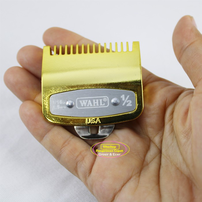 SEPATU CLIPPER WAHL ASLI UKURAN NO 0.5  1.5mm GOLD / ATTACHMENT COMB WAHL