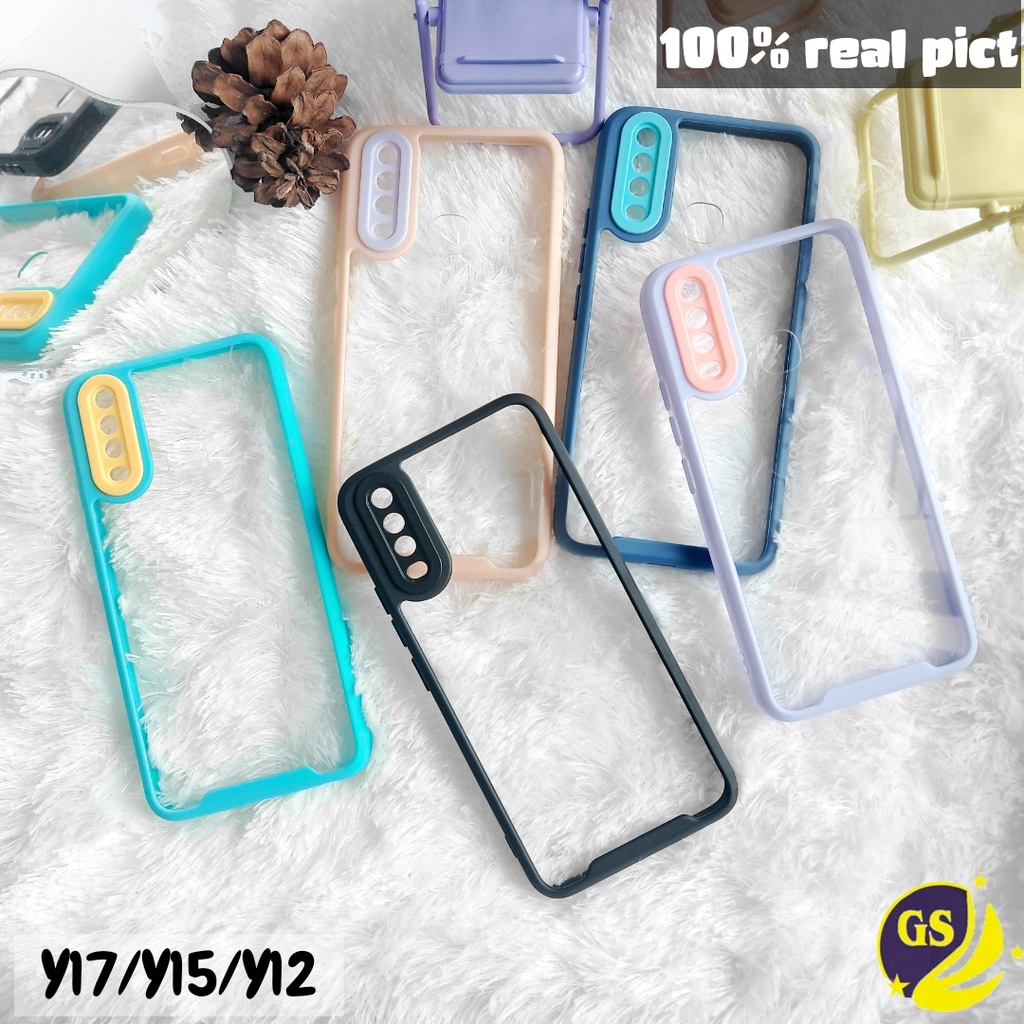 VIVO Y01 Y17 / Y12 / Y15 / Y11 Y91 / Y93 / Y95 Y91C / Y1S Y21 / Y21S Y20 / Y20i Y15S Y75 5G Y76 Case Candy Pastel Bumper Shockproof Macaron Plating Acrylic Casing