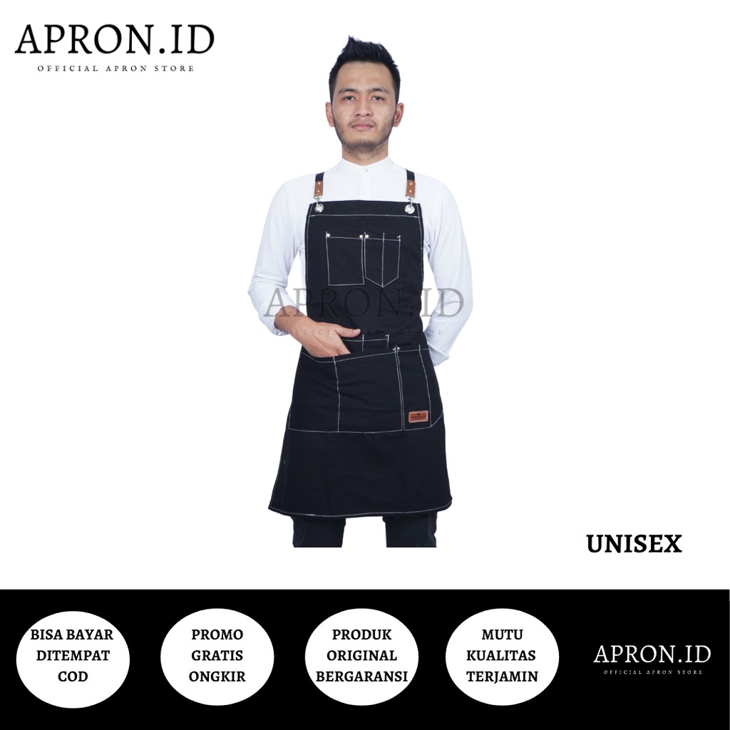 APRON.ID Apron Barista Celemek Barista Clemek Barista Apron Barbershop Multifungsi Unisex Original