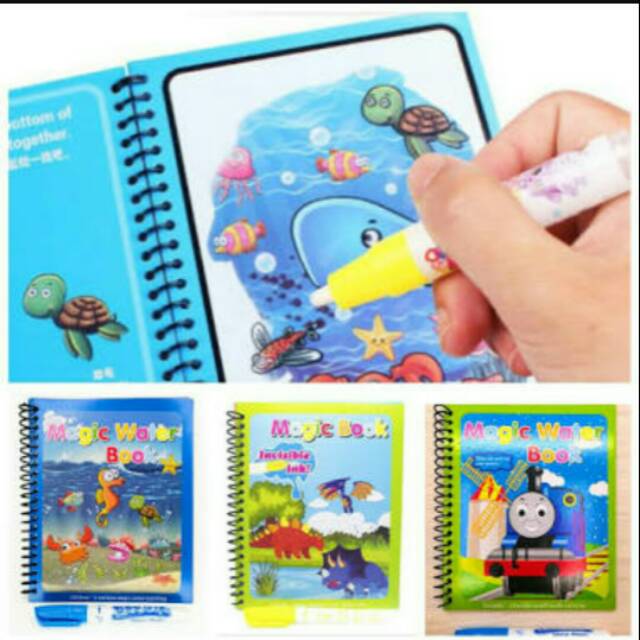 

JOLIECOLLECTIONS MAGIC WATER BOOK / WATER DRAWING / BUKU MEWARNAI ANAK MAGIC PENA AIR / BEST SELLER