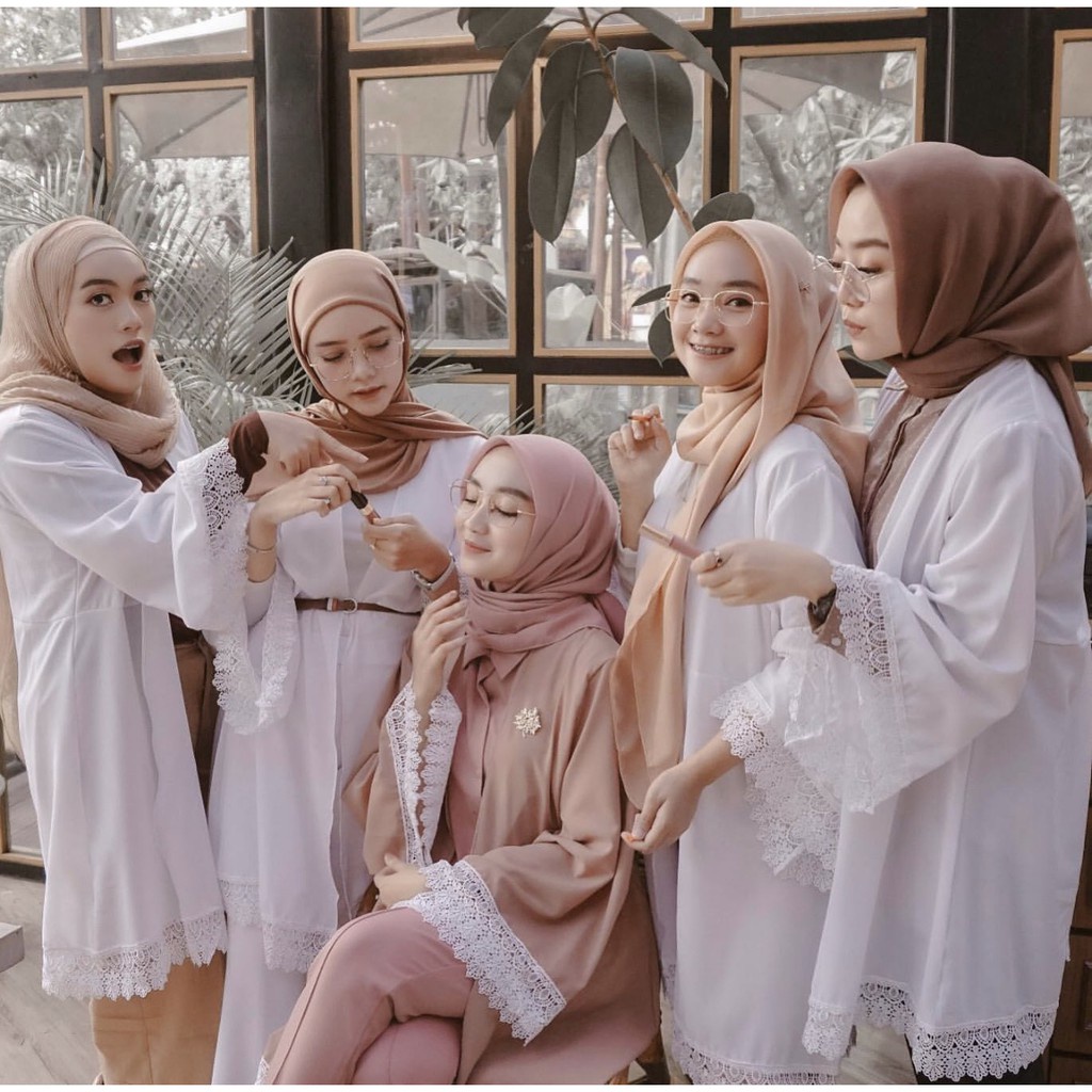 Lydia Tweed Cardigan Benang Jarum Buttonscarves New Lace Outer