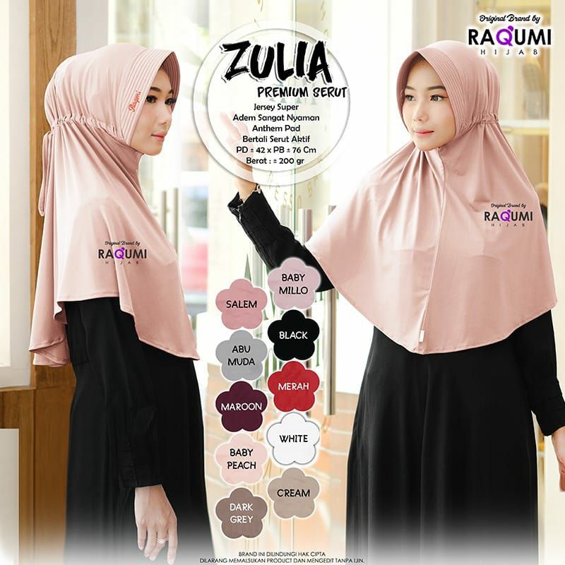 Jilbab Instan Raqumi Zulia Premium Serut
