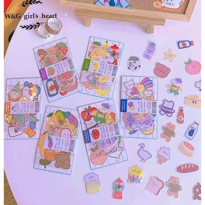 24h⚡ Stickers 20 Pcs Lucu Korea Stiker Ins Tahan Air Beruang Kartun