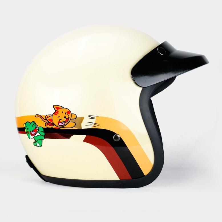 Koleksi Terbaru.. CRSL Gengs Riders Helmet Cream | Rider Series | Helm