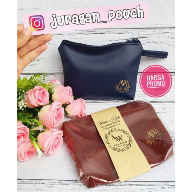 (Minimal order 200 pcs) ## POUCH VINIL KULIT SINTETIS Souvenir pouch souvenir pernikahan pouch skinc