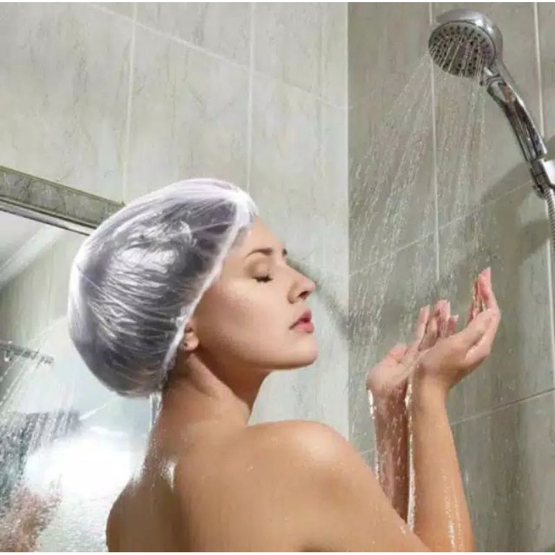 10PCS ! SHOWER CAP PLASTIK SEKALI PAKAI