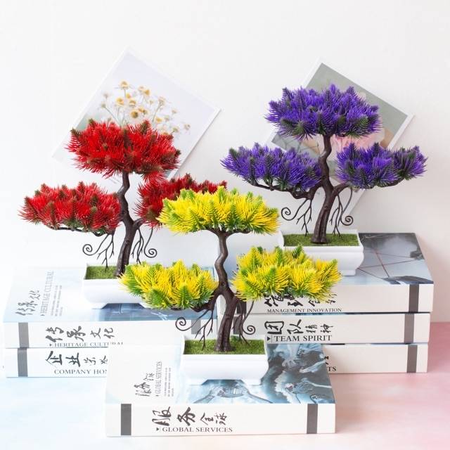 NM 568 bunga plastik/pajangan bunga artifisial/vas petak-2