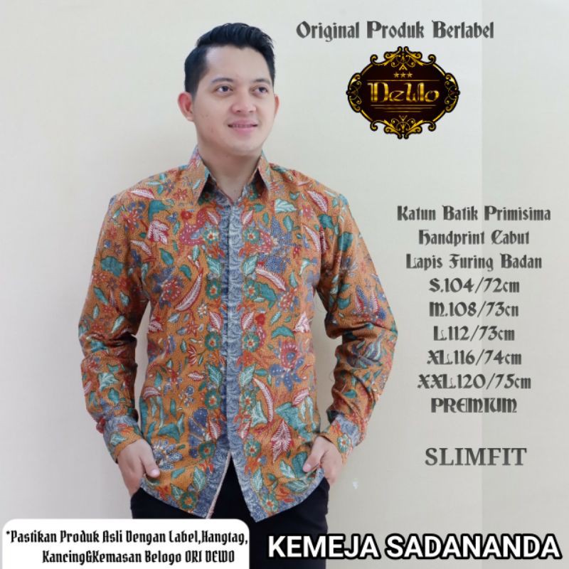 Kemeja Batik Slimfit Terbaru Batik Slimfit Lapis Furing SADANANDA