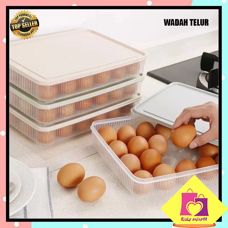 rizkyonline88 tempat box telur 24 lubang sekat tempat penyimpanan telur box egg organizer U88