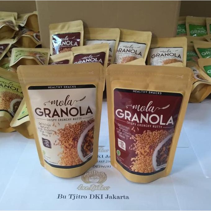 

THE BEST Mola Granola Paket 2pcs Mix Suka - Suka Netto 100gr Healthy Snacks MURAH
