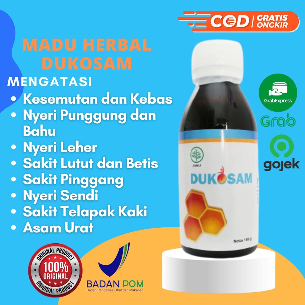 

[BISA GRAB GOJEK COD] MADU HERBAL ASLI DUKOSAM ATASI SAKIT NYERI LINU KEBAS PEGAL LEHER BETIS PUNGGUNG JARI