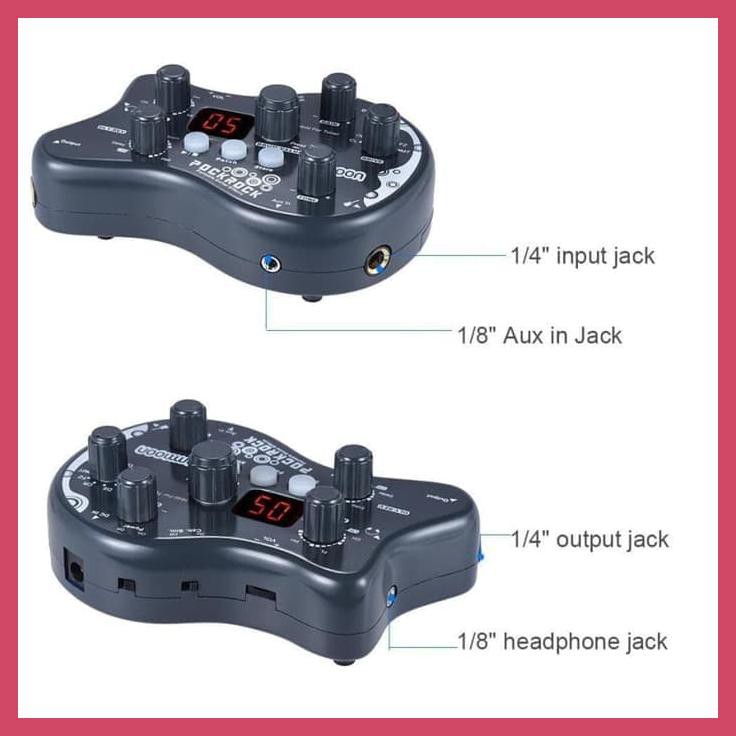 AMMOON POCKROCK PORTABLE GITAR MULTI EFEK PROSESOR 15 JENIS TIPE 40