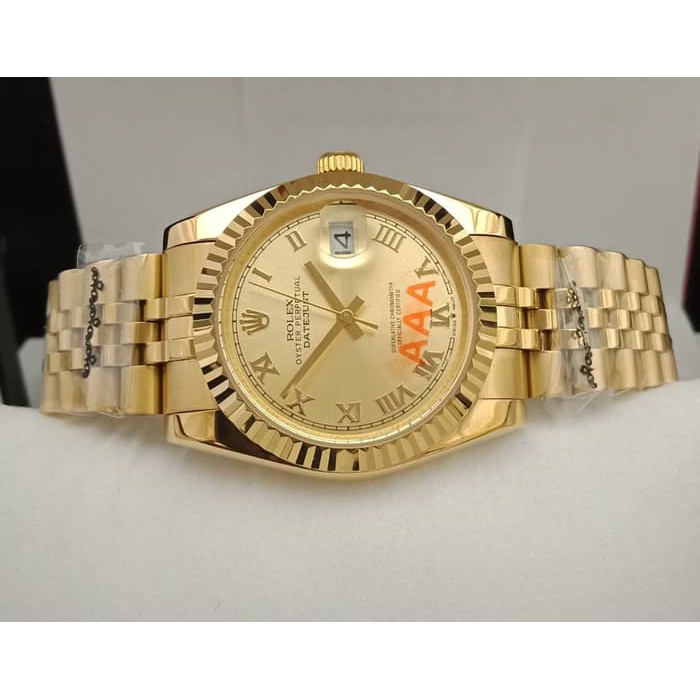 Jam Kw Super Premium Limited Watch Rolex Datejust Full Gold Matic Shapphire Box Ori