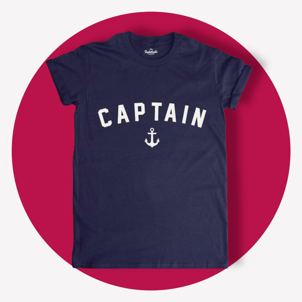 Indoholic Atasan Wanita Baju Kaos distro Oversize Polos Pakaian Tumblr Fashion Original Combed 100% Captain