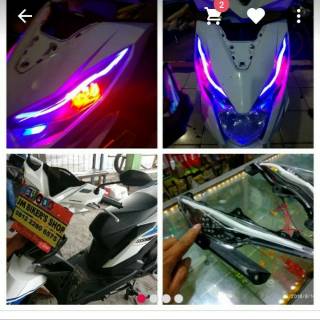  Lampu  alis biru mata eagle merah sen led custom honda beat  