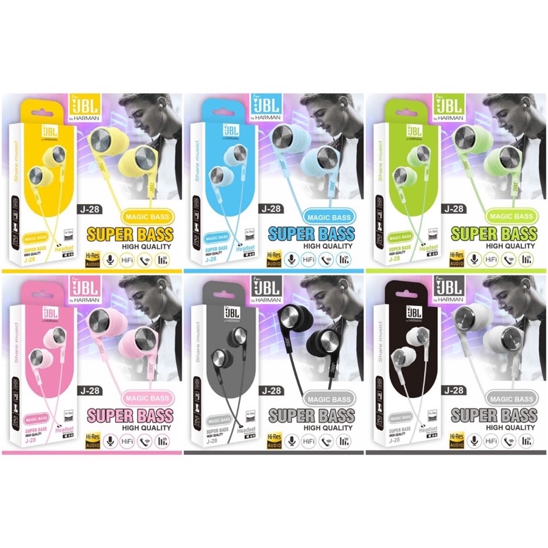 PROMO HF HEADSET JBL J28 SUPER BASS HIGH QUALITY IN EAR MUSIC EARPHONE MACARON RG-OFFICIAL STORE