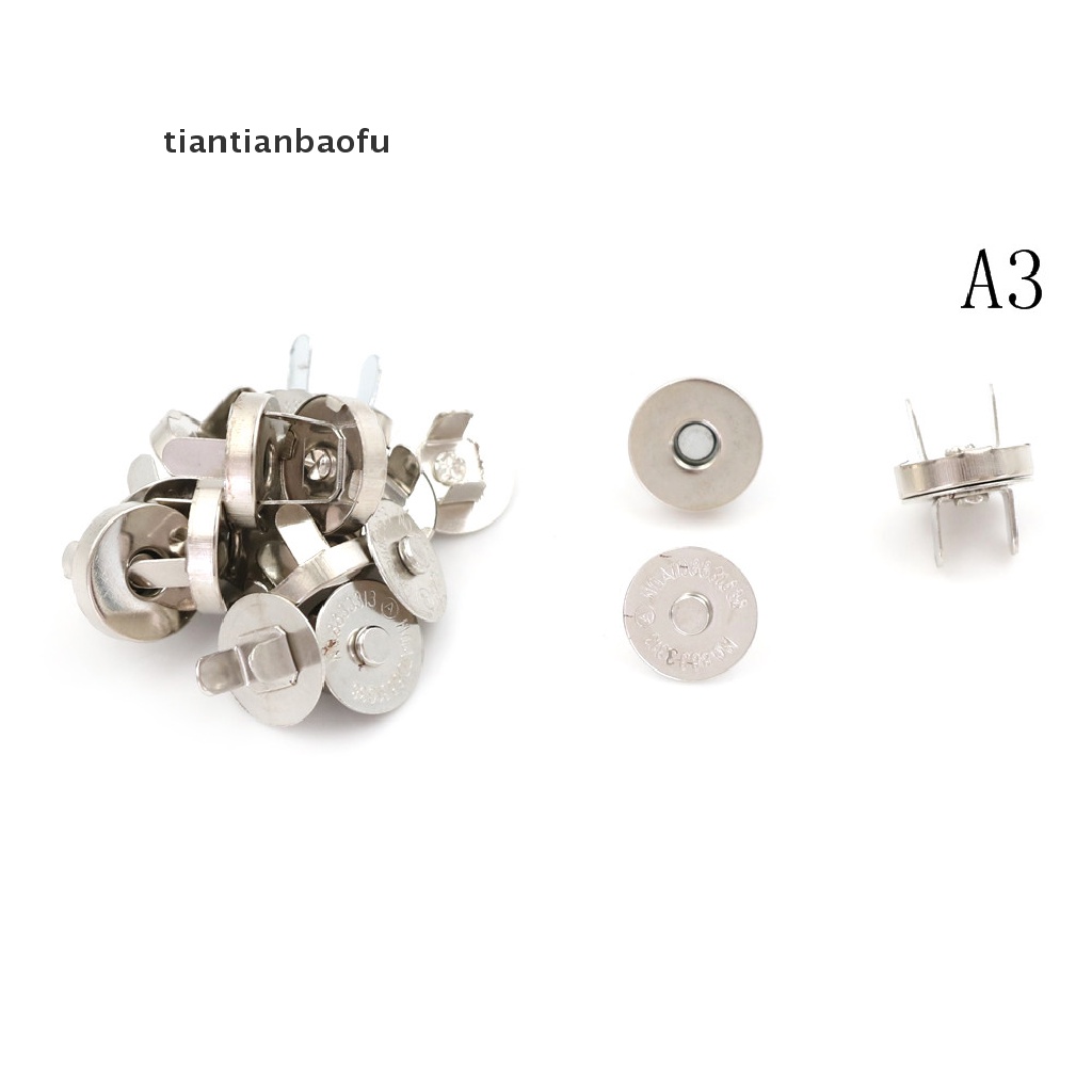 [tiantianbaofu] New 10 Sets/lot 14mm Bag Purse Clasps Sewing Buttons Magnetic Metal Snaps Fasteners Boutique