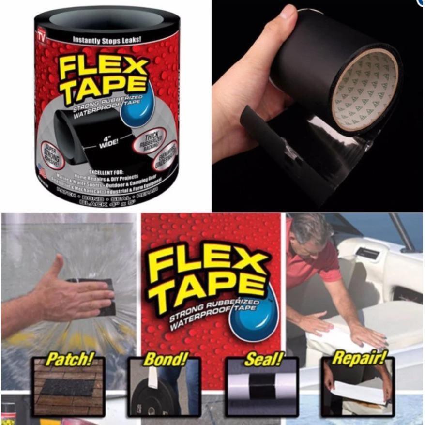 Flex Tape Lakban Super Kuat Anti Bocor Anti Air Magic Tape Tebal Ajaib Lakban Hitam