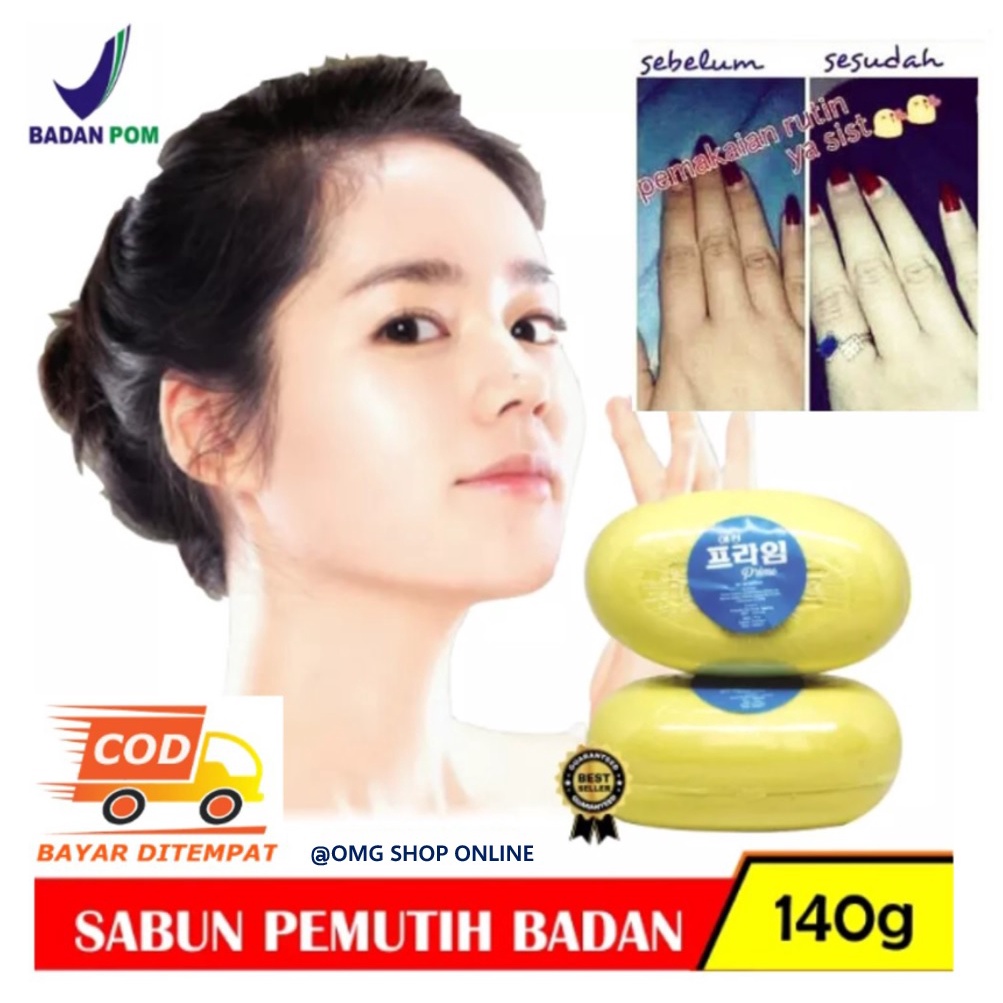 Sabun Korea Pemutih PRIME MIRACLE Original BPOM / Sabun Pemutih Badan dan Wajah Glowing / Sabun Pemutih Badan Permanen Wanita Pria / Sabun Pemutih Kulit Ketiak Selangkangan Seluruh Tubuh – Sabun Pemutih Wajah Sabun Mandi PREMIUM Skincare Terbaik