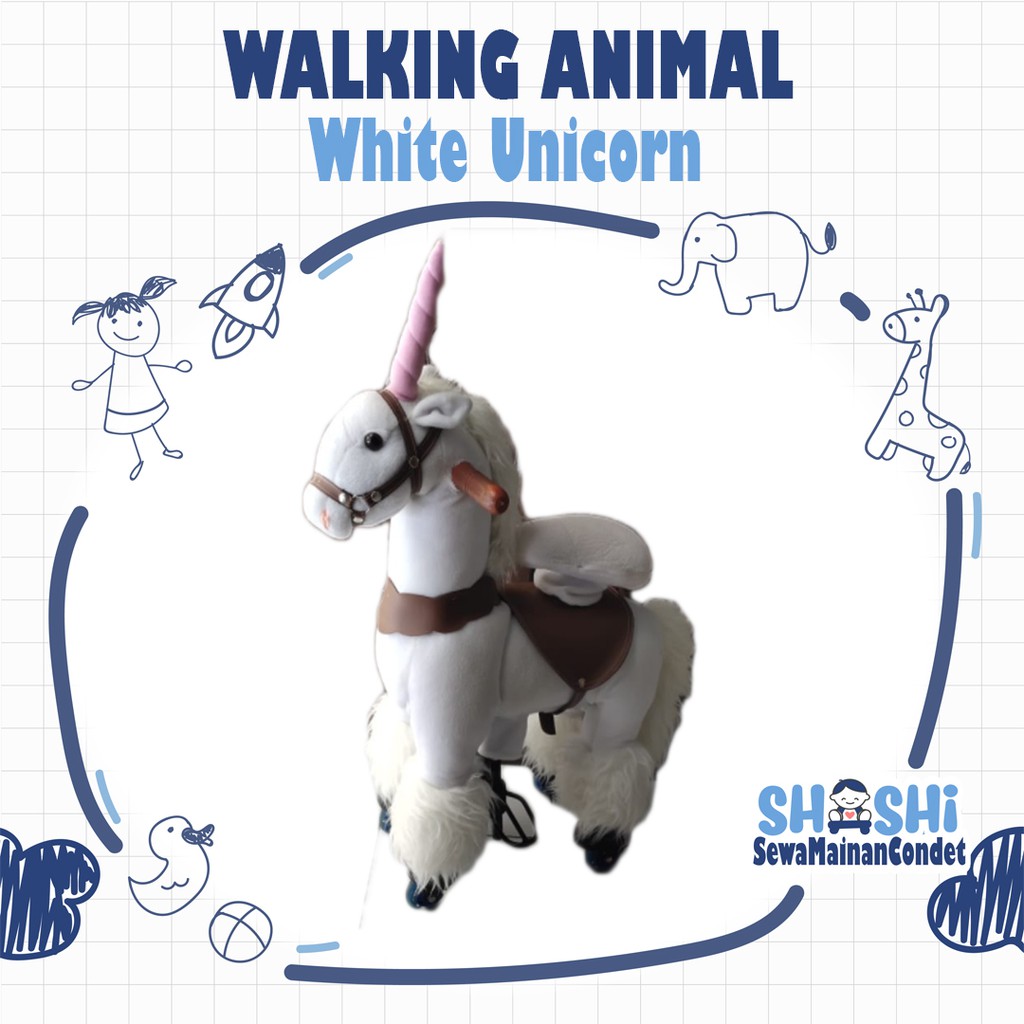 Sewa  Walking Animal White Unicorn Size S