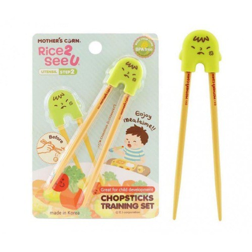 Mothers Corn Chopsticks Training Set Green Sumpit Anak Mothers Corn